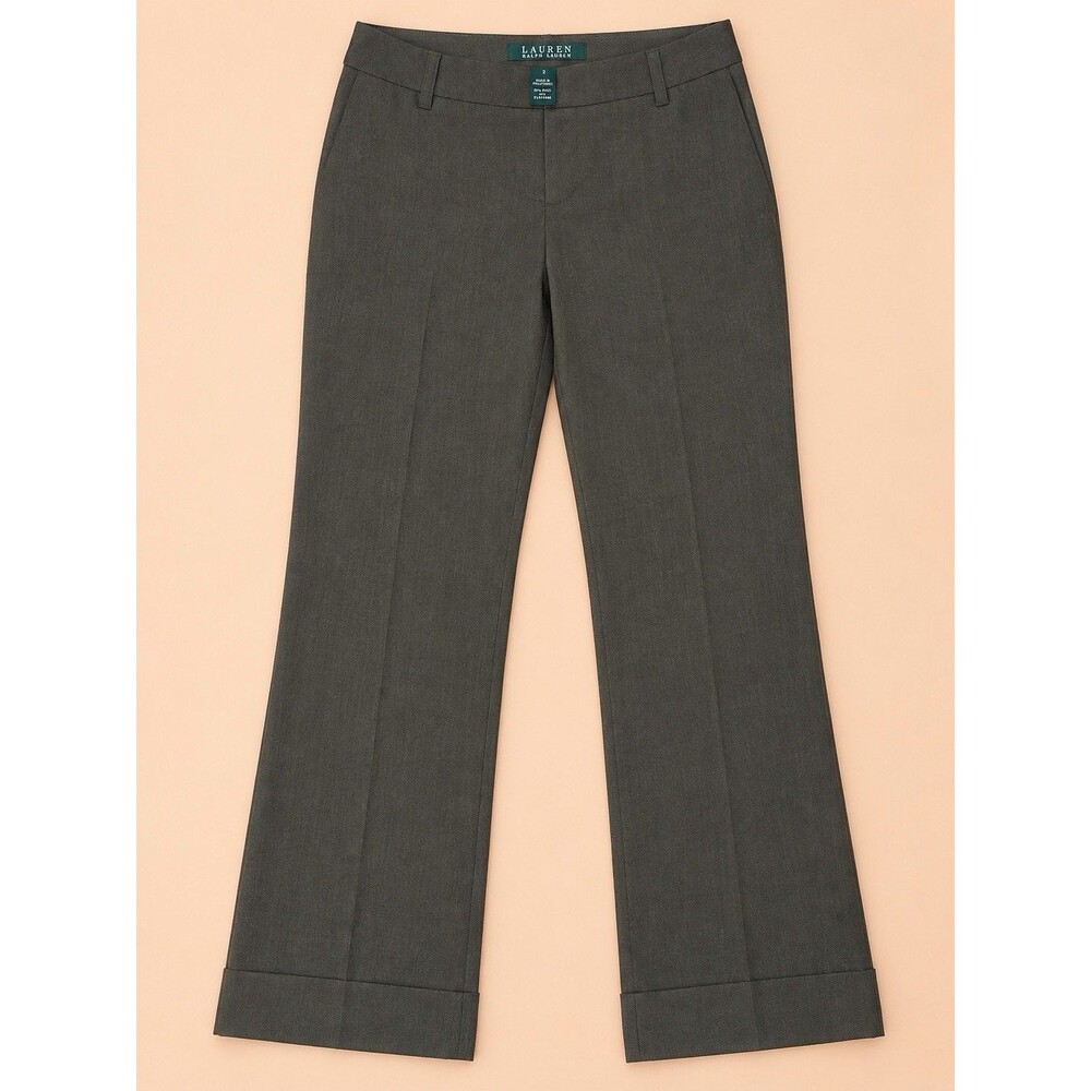 Lauren Ralph Lauren Women’s Wool Blend Cuffed Dress Pants Brown Size 2
